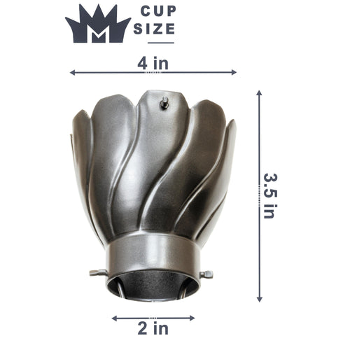 Aluminum Akira Cup Rain Chain Replacement Downspout for Gutters, Pewter Finish